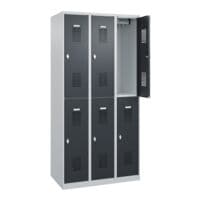 CP garderobekast Basis PLUS, 3x2, staal, vloerstaand, 90 x 185 cm