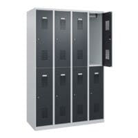 CP garderobekast Basis PLUS, 4x2, staal, vloerstaand, 120 x 185 cm