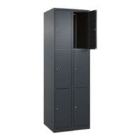 CP kast met kluisjes Classic Plus corpus antraciet, 2x3, staal, vloerstaand, 60 x 185 cm