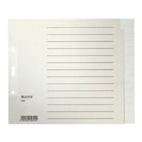LEITZ tabbladen 1224-00-85, A4 halve hoogte extra breed, blanco 15-delig, grijs, gerecycleerd vezelpapier