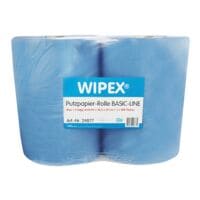 WIPEX Poetspapierrol BASIC-Line 3-laags blauw 2x 500 bladen