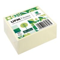 UPM blok herkleefbare notes geel 5820-01PG 7,5 x 7,5 cm 400 bladen (totaal) verpakt in glas