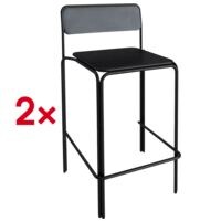 meet Set van 2 barkrukken meet Bistro zitting metaal