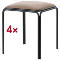 meet Set van 4 krukken meet Bistro zitting fluweel