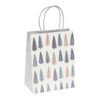 SIGEL Set van 5 kerstcadeauzakjes Pine trees 18 x 23 cm