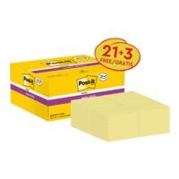Post-it Super Sticky blok herkleefbare notes  notes 4,76 x 4,76 cm, 2160 bladen (totaal), geel 622SY-24