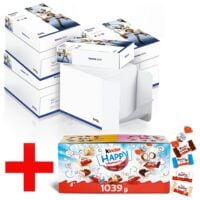 4x Maxi-box kopieerpapier A4 tecno star - 10000 bladen (totaal), 80g/m incl. Mini-chocoladedoos Happy Moments 1039 g