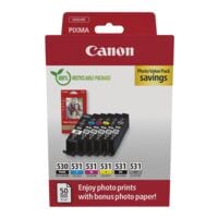 Canon Value pak: set inktpatronen »PGI-530 & CLI-531« incl. 50 vellen fotopapier 10x15 cm