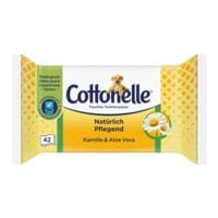 Cottonelle vochtig toiletpapier natuurlijk verzorgens 1-laag, wit - 42 doekjes