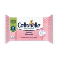Cottonelle vochtig toiletpapier gevoelig voedend 1-laag, wit - 42 doekjes