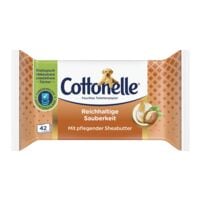 Cottonelle vochtig toiletpapier Rijke reinheid - sheaboter 1-laag, wit - 42 doekjes