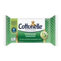 Cottonelle vochtig toiletpapier Kalmerend schoon 1-laag, wit - 42 doekjes