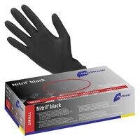 100 MEDITRADE wegwerphandschoenen Nitril® black Nitril, Maat S zwart
