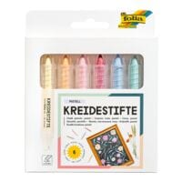 folia Pak met 6 Pastell krijtstiften