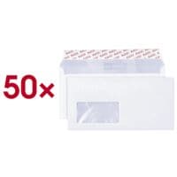 Enveloppen ELCO Office, C5/6 80 g/m² met venster, zelfklevend met beschermstrip - 50 stuk(s) 11,4/-/16,2 50 enveloppen
