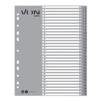 VON by Leitz tabbladen extra breed, 1-31 31-delig, grijs / nkleurige tabs