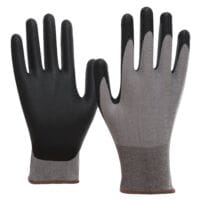 NITRAS® Montagehandschoenen SKIN-CLEAN Maat M Speciaal stretch-breiwerk met PPU-coating grijs / zwart