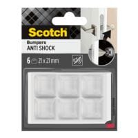 Scotch Set v. 6 elastische stootdempers voor wanden, zelfklevend, transparant, 21 x 21 mm
