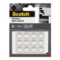 Scotch Pak met 12 elastische stootdempers voor wanden, zelfklevend, transparant,  13 mm