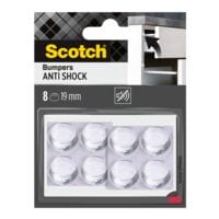 Scotch Pak met 8 elastische stootdempers voor wanden, zelfklevend, transparant,  19 mm