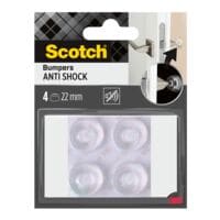 Scotch Pak met 4 elastische stootdempers voor wanden, zelfklevend, transparant,  22 mm
