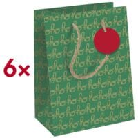 Clairefontaine Pak met 6 cadeauzakjes Hohoho M groen
