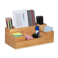 relaxdays Bureau-organizer Bambus met 7 vakken