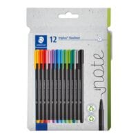 12x STAEDTLER fineliner triplus® 334 gekleurd gesorteerd 12 kleuren 0,3mm