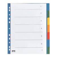 OTTO Office tabbladen, A4 extra breed, blanco 7-delig, meerkleurig, kunststof