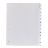 OTTO Office tabbladen, A4 extra breed, met venstertabs 12-delig, grijs / transparante tabs, kunststof