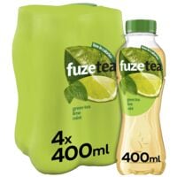 Fuze Tea Pak van 24 flesjes frisdrank Green tea, Lime, Mint niet bruisend 400 ml