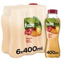 Fuze Tea Pak van 24 flesjes frisdrank black tea, peach, hibiscus niet-bruisend 400 ml