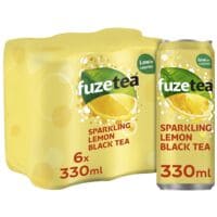 Fuze Tea Pak met 24 blikjes frisdrank Sparkling lemon black tea bruisend 330 ml