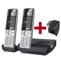 Gigaset Set van 2 draadloze telefoons Comfort 500A Duo incl. telefoonadapter TAE-U-stekker, modulaire koppeling