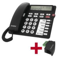 tiptel Telefoon met grote toetsen Ergophone 1300 incl. telefoonadapter TAE-U-stekker, modulaire koppeling