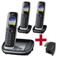 Panasonic Triple-set draadloze telefoon KX-TGJ323GB incl. telefoonadapter TAE-U-stekker-modulaire koppeling