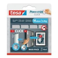 tesa Powerstrips CLICK medium 5,4 kg 16 x 2 stuks