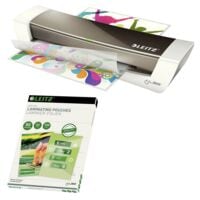 LEITZ Actie: A4-lamineermachine iLam Home Office grijs + 100 lamineerfolies