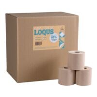 LOQUS Toiletpapier Gerecycleerd 2-laags, natuurbruin  - 48 rollen (1 pak van 48 rollen)