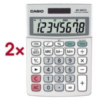 CASIO 2x tafelrekenmachine MS-88eco