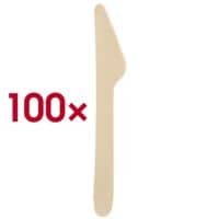 Papstar Houten messen pure 16,5 cm 100 stuks