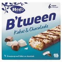 Hero Mueslirepen �B'tween Kokos & Schokolade� 150 g 6 stuks
