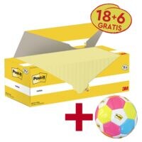 24x Post-it Super Sticky blok herkleefbare notes  notes 7,6 x 12,7 cm, 2400 bladen (totaal), geel incl. Voetbal �Post-it&reg; und Scotch&reg;� 2026