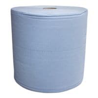 Rol papieren poetsdoeken blauw 3-laags 38 cm x 36 cm (1x 1000 stuks)