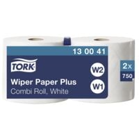 Tork Industrieel-poetspapier wit 2-laags  24x34 cm (2x750 doekjes)