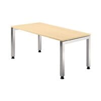 HAMMERBACHER Bureau JS16 J-Line 160 cm, 4 poten aluminium kleur