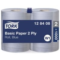 Tork Industrieel-poetspapier blauw 2-laags 37x34 cm (2x 1000 doekjes)