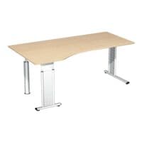 Gerambel vrije vorm tafel New York 180 cm, L-onderstel zilver