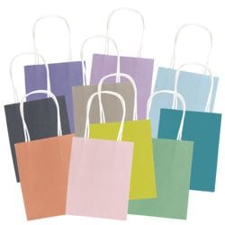 folia 10x pak met 10 papieren tassen TREND maat S - 10 kleuren