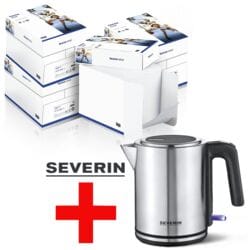 4x Maxi-box kopieerpapier A4 Inapa tecno star - 10000 bladen (totaal), 80g/m² incl. Waterkoker »WK3489«